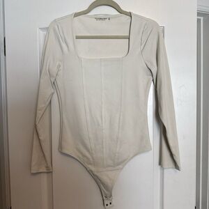 Abercrombie & Fitch Cream Long Sleeve Top
